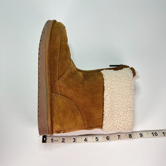 Koolaburra by UGG Lytta Short Brown Suede Faux Fur Boots 1121540K Youth Size 4 - Picture 5 of 8
